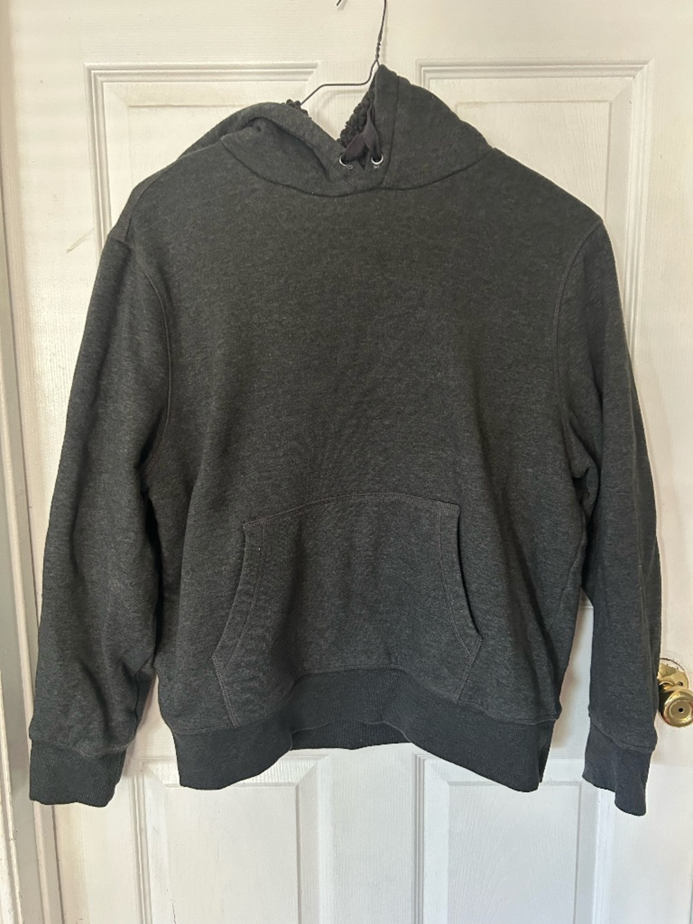 Amazon Essentials Sherpa Lined Pullover Hoodie Charcoal Grey Large